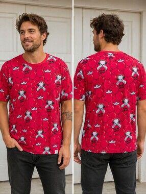 Loungefly IT Pennywise T Shirt Mens L Red Balloons Come Back And Play Horror